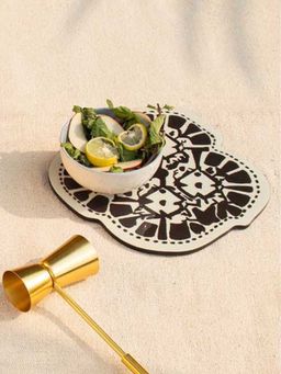Freedom Tree - Tamara Enamelled Black and White Trivet
