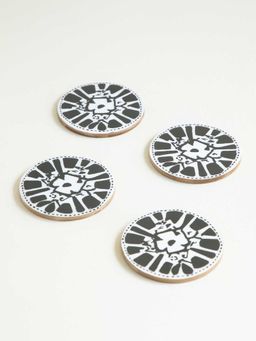 Freedom Tree - Tamara Black and White Enamel Coaster
