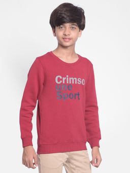 CRIMSOUNE CLUB - Boys Red Typography Sweatshirt