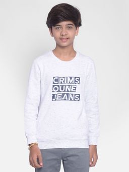 CRIMSOUNE CLUB - Boys White Typography Sweatshirt