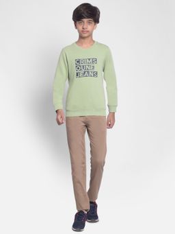 CRIMSOUNE CLUB - Boys Olive Typography Sweatshirt