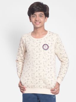 CRIMSOUNE CLUB - Boys Beige Printed Sweatshirt