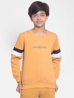 CRIMSOUNE CLUB - Boys Mustard Solid Sweatshirt