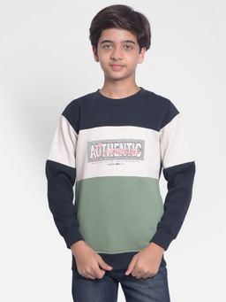 CRIMSOUNE CLUB - Boys Olive Printed Sweatshirt
