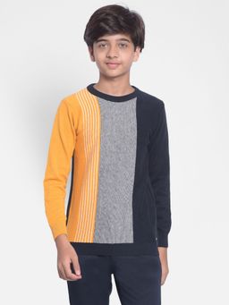 CRIMSOUNE CLUB - Boys Navy Blue Colourblocked Sweater