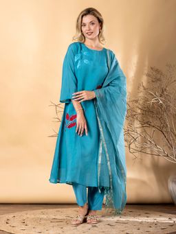 Readiprint - Women Blue Kurta and Pant with Dupatta