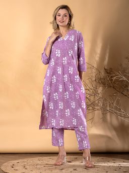 Readiprint - Women Lavender Straight Kurta and Pant