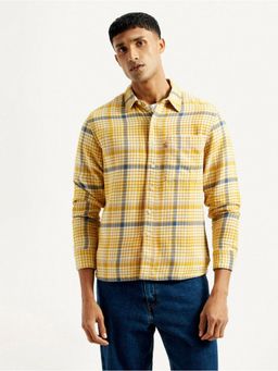 Levi's - Mens Checkered Yellow Relaxed Fit Shirt