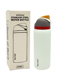House of Quirk - Sippease Insulated Stainless Steel Water Bottle with Straw 950ML (White)