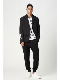 Genes Lecoanet Hemant - Black Regular Fit Two-Button Constructed Blazer with Flap Pockets