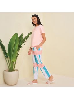 Sweet Dreams - Women Printed Pyjama Set - Pink