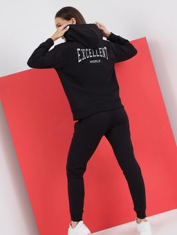 Sweet Dreams - Women Typography Tracksuit - Black