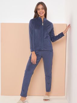 Sweet Dreams - Women Solid Tracksuit - Blue