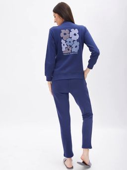 Sweet Dreams - Women Floral Tracksuit - Navy Blue