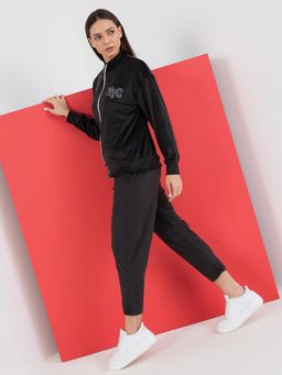 Sweet Dreams - Women Solid Tracksuit - Black