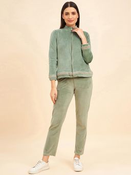 Sweet Dreams - Women Solid Tracksuit - Green