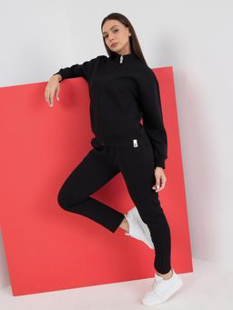Sweet Dreams - Women Solid Tracksuit - Black
