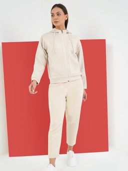Sweet Dreams - Women Solid Tracksuit - Beige