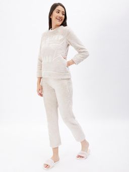 Sweet Dreams - Women Typography Tracksuit - Beige