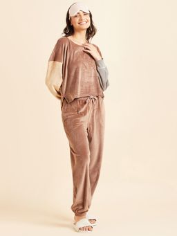 Sweet Dreams - Women Colorblock Tracksuit - Brown