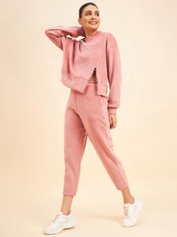 Sweet Dreams - Women Solid Tracksuit - Peach