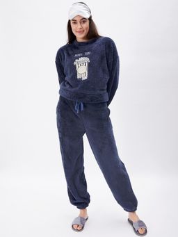 Sweet Dreams - Women Embroidered Tracksuit - Blue