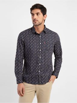 Levi's - Men Printed Navy Blue Slim Shirt