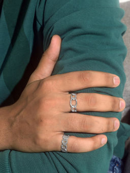 Joker and Witch - Joker & Witch Iron Fist Mens Silver Ring (Pack of 2)