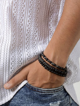 Joker and Witch - Joker & Witch Chester Mens Black Beaded Bracelet (Pack of 3)