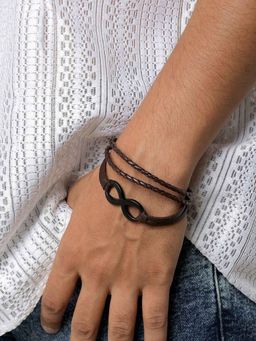 Joker and Witch - Joker & Witch Infinite Mens Brown Leather Bracelet