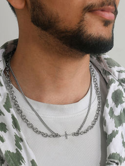 Joker and Witch - Joker & Witch Flexing Men Silver Necklace