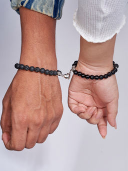 Joker and Witch - Joker & Witch Paper Rings Black Couple Beaded Bracelet (Pack of 2)