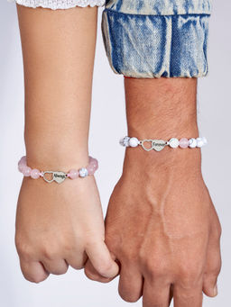 Joker and Witch - Joker & Witch Enchanted Pink And White Couple Beaded Bracelet (Pack of 2)