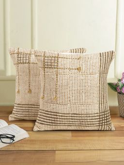 Eyda - Hand Block Multi Color Cushion Cover Set of 2 (18x18 Inch)