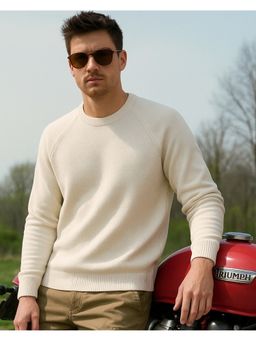 Bewakoof - Men Gardenia Textured Sweater