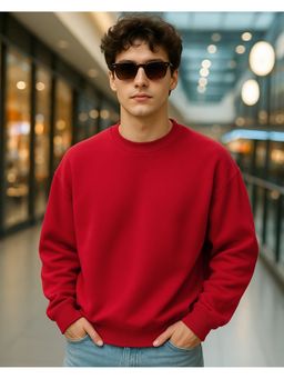 Bewakoof - Men Red Solid Sweatshirt
