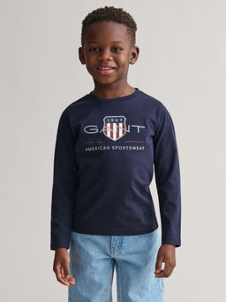 GANT - Boys Blue Regular Fit Archive Shield T-Shirt