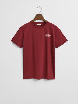 GANT - Boys Red Printed Regular Fit T-Shirt