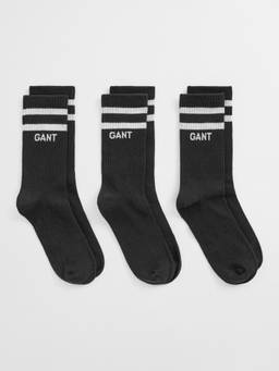 GANT - Boys Black Solid Sport Socks (Pack of 3)
