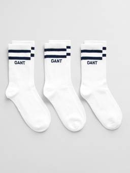 GANT - Boys White Solid Sport Socks (Pack of 3)