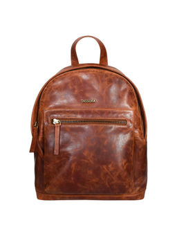 Sassora - Tan Premium Leather Backpack for Women (S)
