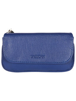 Sassora - Genuine Leather Women Key Case & Coin Pouch Blue (S)