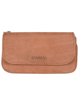 Sassora - Genuine Leather Women Key case & Coin Pouch Beige (S)