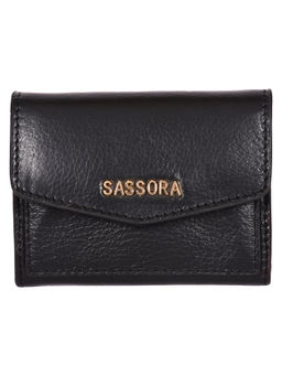 Sassora - Genuine Leather Black Card Holder for Women (S)