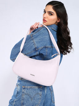 Sassora - Lavender Genuine Premium Leather Women Moon Bag (M)