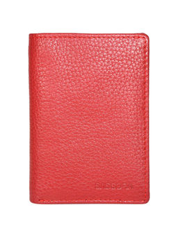 Sassora - Genuine Premium Leather Red Women RFID Notecase Wallet (S)