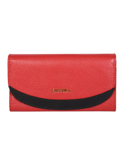 Sassora - Red Genuine Leather RFID Protected Women Purse (M)