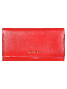 Sassora - Premium Leather Red RFID Protected Women Purse (M)