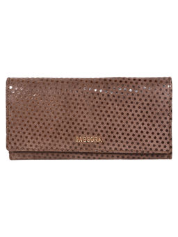 Sassora - Women Brown Genuine Leather RFID Wallet (6 Card Slots) (M)