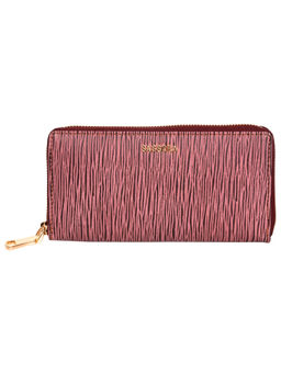 Sassora - Women Trendy Magenta Genuine Leather RFID Wallet (4 Card Slots) (M)